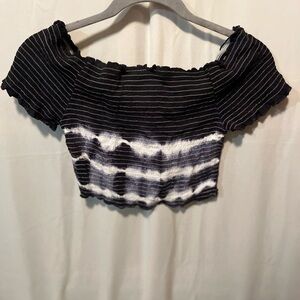 Japna Striped Off-Shoulder Crop Top